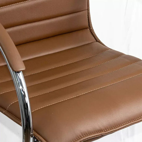 Scaun vizitatori piele cadru cromat fix OFF835 Bruxelles