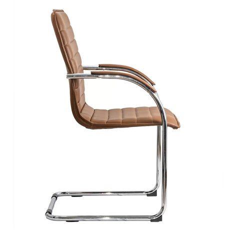 Scaun vizitatori piele cadru cromat fix OFF835 Bruxelles