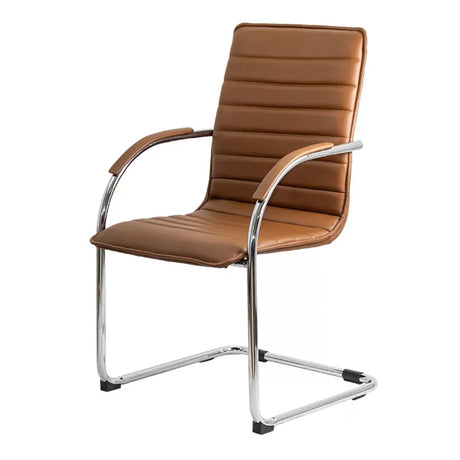 Scaun vizitatori piele cadru cromat fix OFF835 Bruxelles