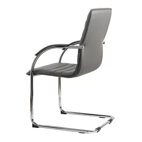 Scaun vizitatori piele cadru cromat fix OFF835 Bruxelles