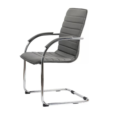 Scaun vizitatori piele cadru cromat fix OFF835 Bruxelles