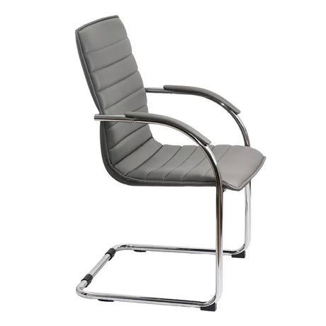 Scaun vizitatori piele cadru cromat fix OFF835 Bruxelles