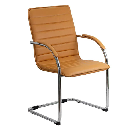Scaun vizitatori piele cadru cromat fix OFF835 Bruxelles BEJ