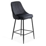 Scaun bar catifea cadru metalic negru ABS143 Ontario NEGRU