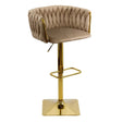 Scaun bar catifea cadru otel auriu ajustabil ABS118P Tuscan BEJ