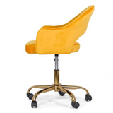 Scaun birou catifea buretat cadru auriu reglabil OFF640 Praetorium Gold