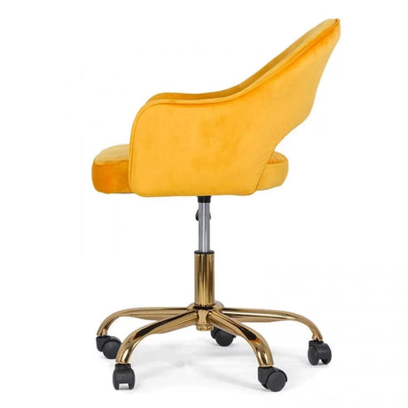 Scaun birou catifea buretat cadru auriu reglabil OFF640 Praetorium Gold
