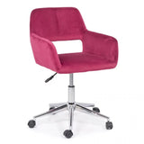 Scaun birou catifea buretat cadru cromat reglabil OFF380 Aero Retro ROSU