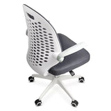 Scaun birou compact stofa sezut buretat brate rabatabile OFF330 Belle GRI INCHIS