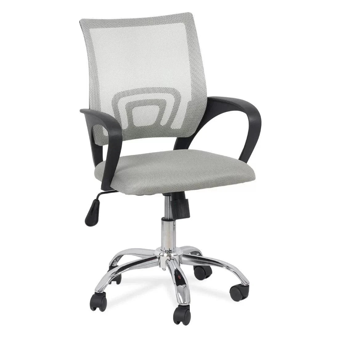 Scaun birou compact stofa sezut buretat spatar plasa OFF619 Aero Office GRI DESCHIS