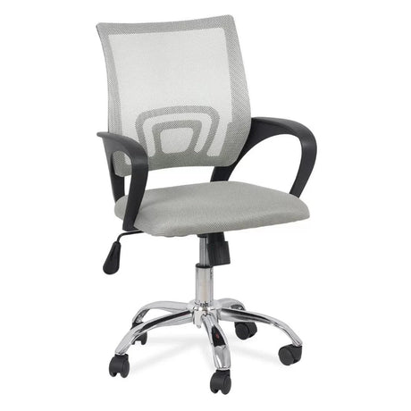 Scaun birou compact stofa sezut buretat spatar plasa OFF619 Aero Office GRI DESCHIS