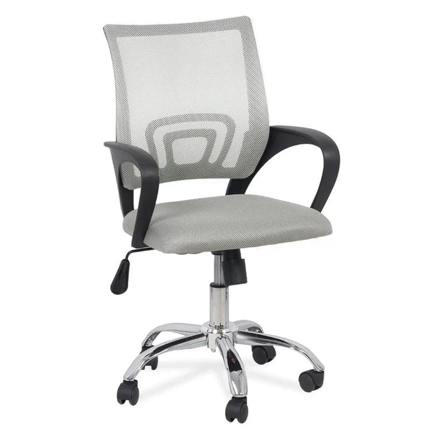 Scaun birou compact stofa sezut buretat spatar plasa OFF619 Aero Office GRI DESCHIS