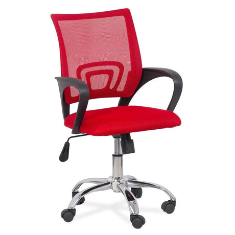 Scaun birou compact stofa sezut buretat spatar plasa OFF619 Aero Office ROSU