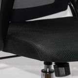 Scaun birou compact stofa sezut buretat spatar plasa OFF624M Aero Flux NEGRU