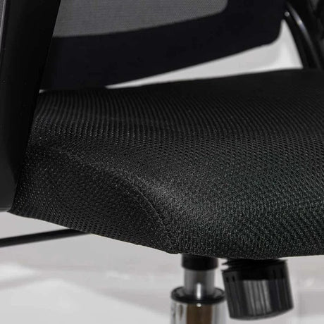 Scaun birou compact stofa sezut buretat spatar plasa OFF624M Aero Flux NEGRU