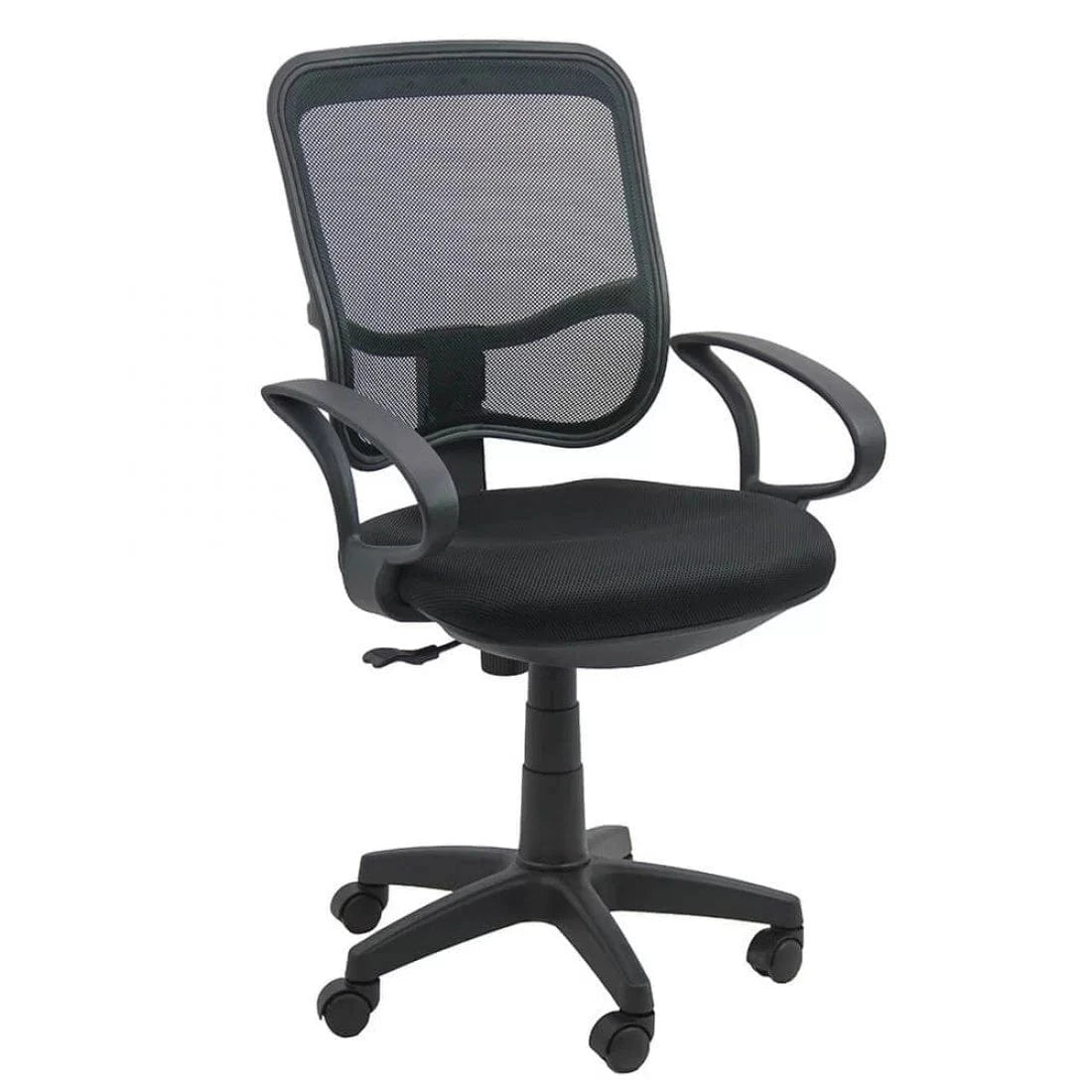 Scaun birou compact stofa sezut buretat spatar plasa OFF705 Aero Sky NEGRU