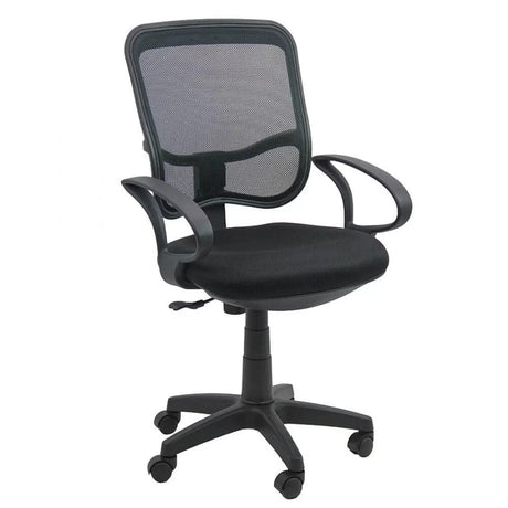 Scaun birou compact stofa sezut buretat spatar plasa OFF705 Aero Sky NEGRU
