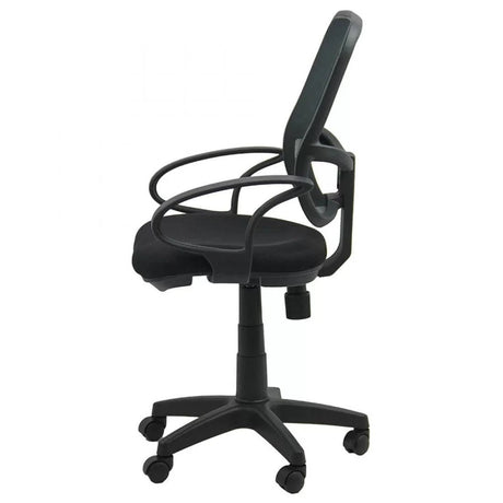 Scaun birou compact stofa sezut buretat spatar plasa OFF705 Aero Sky NEGRU