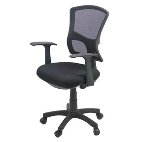 Scaun birou compact stofa sezut buretat spatar plasa OFF706 Aero Pur NEGRU