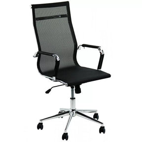 Scaun birou directorial panza cadru cromat ajustabil OFF803 Aero Business NEGRU