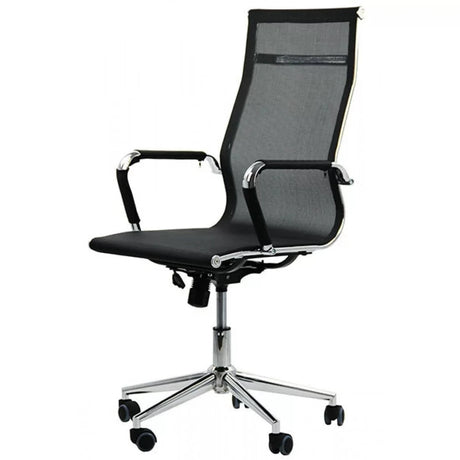 Scaun birou directorial panza cadru cromat ajustabil OFF803 Aero Business NEGRU