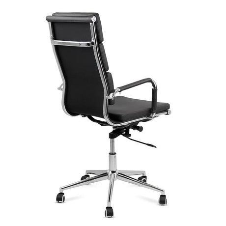 Scaun birou directorial piele cadru cromat ajustabil OFF808 Exchange