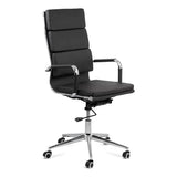 Scaun birou directorial piele cadru cromat ajustabil OFF808 Exchange NEGRU