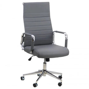 Scaun birou directorial piele slim sezut buretat OFF937 Titanium Pro GRI INCHIS