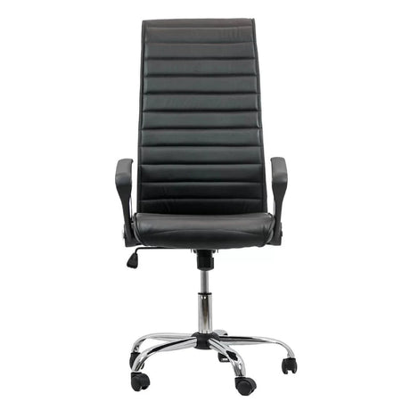Scaun birou directorial piele spatar inalt mecanism balans OFF903 Highrise NEGRU