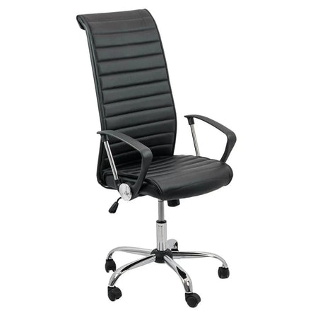 Scaun birou directorial piele spatar inalt mecanism balans OFF903 Highrise NEGRU