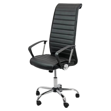 Scaun birou directorial piele spatar inalt mecanism balans OFF903 Highrise NEGRU
