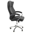 Scaun birou executiv piele cadru cromat mecanism balans OFF314 Old School NEGRU