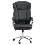 Scaun birou executiv piele cadru cromat mecanism balans OFF314 Old School NEGRU