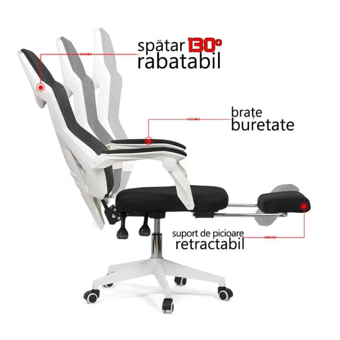 Scaun birou executiv stofa relaxare rabatabil 130 grade OFF424 Essential