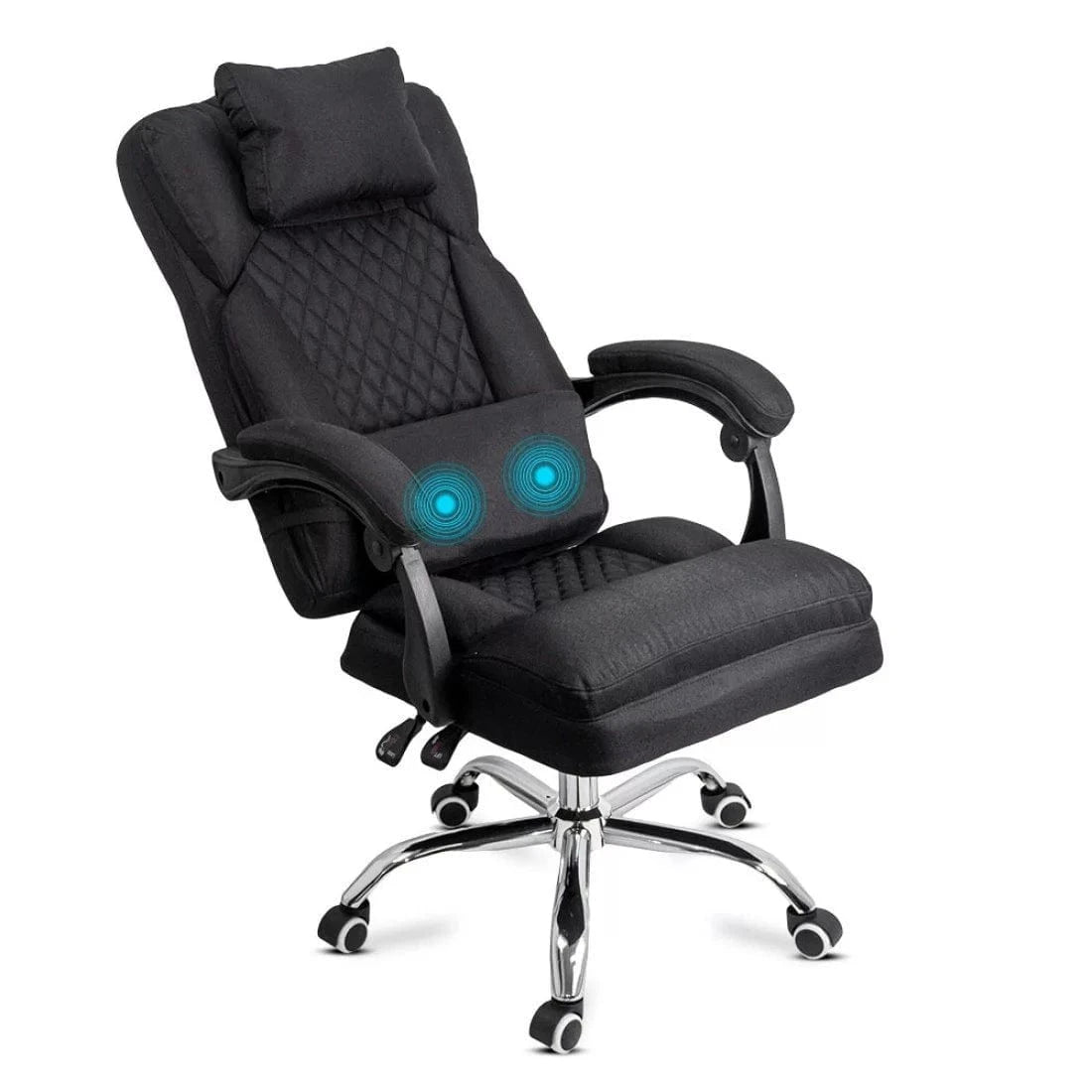 Scaun birou masaj stofa perne relaxare rabatabil 135 grade OFF936 Ellis NEGRU