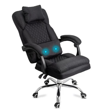 Scaun birou masaj stofa perne relaxare rabatabil 135 grade OFF936 Ellis NEGRU