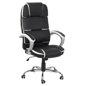 Scaun birou piele capitonat mecanism balans OFF357 Activity Max NEGRU