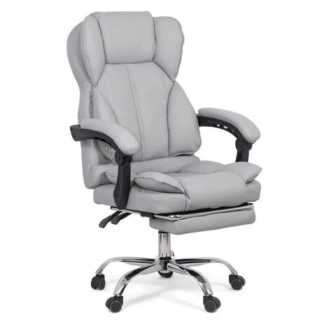 Scaun birou piele perne relaxare OFF415 Relax Joy GRI DESCHIS