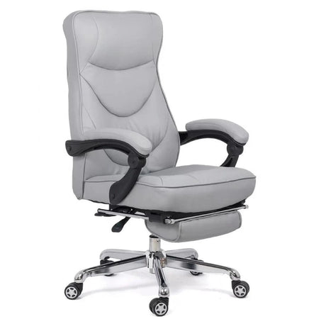 Scaun birou piele relaxare rabatabil 145 grade OFF423 Natural Relax GRI DESCHIS