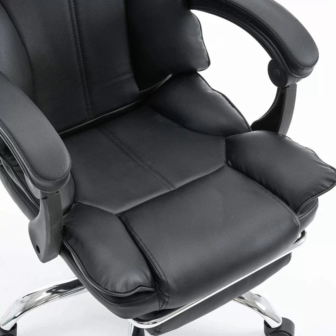 Scaun birou relaxare piele rabatabil cadru otel OFF4151 Oak