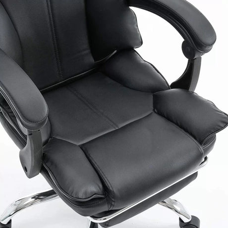 Scaun birou relaxare piele rabatabil cadru otel OFF4151 Oak