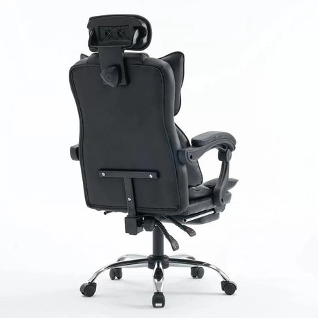 Scaun birou relaxare piele rabatabil cadru otel OFF4151 Oak