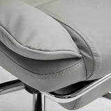 Scaun birou relaxare piele rabatabil cadru otel OFF4151 Oak