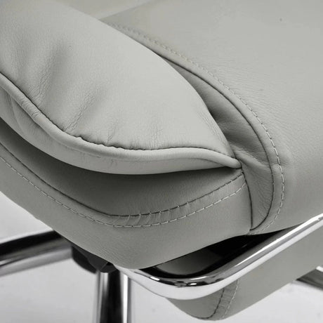 Scaun birou relaxare piele rabatabil cadru otel OFF4151 Oak