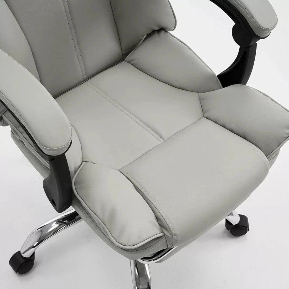 Scaun birou relaxare piele rabatabil cadru otel OFF4151 Oak