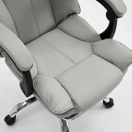 Scaun birou relaxare piele rabatabil cadru otel OFF4151 Oak