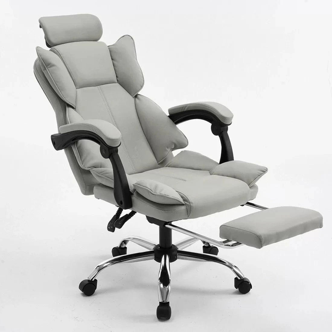 Scaun birou relaxare piele rabatabil cadru otel OFF4151 Oak