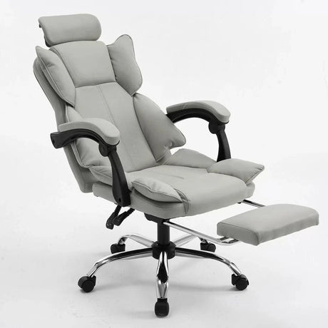 Scaun birou relaxare piele rabatabil cadru otel OFF4151 Oak