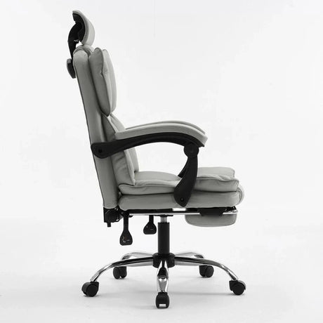 Scaun birou relaxare piele rabatabil cadru otel OFF4151 Oak