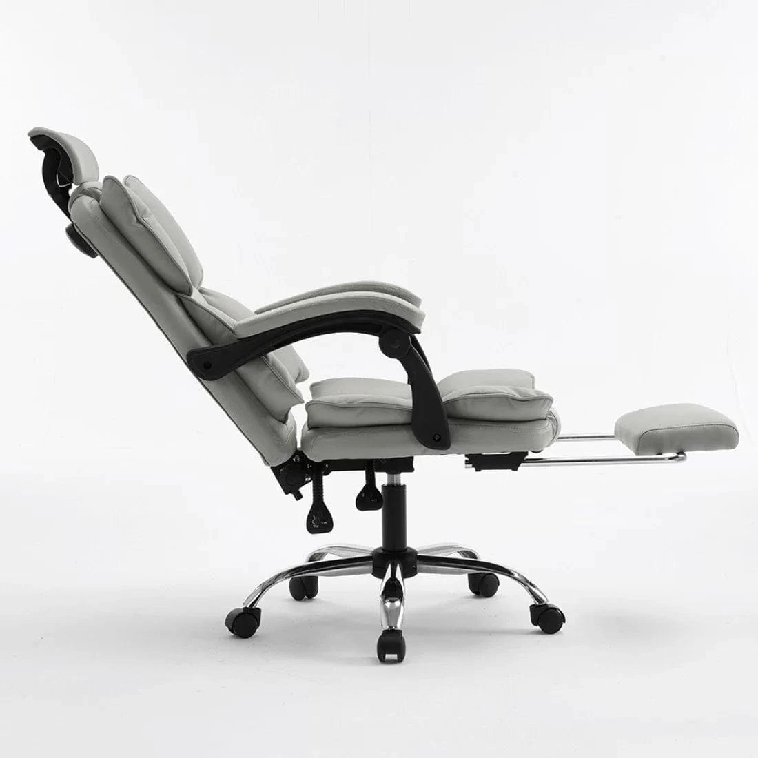 Scaun birou relaxare piele rabatabil cadru otel OFF4151 Oak